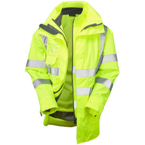 Leo Workwear Hi Vis 3-in-1 CLOVELLY Anorak with BUCKLAND Softshell