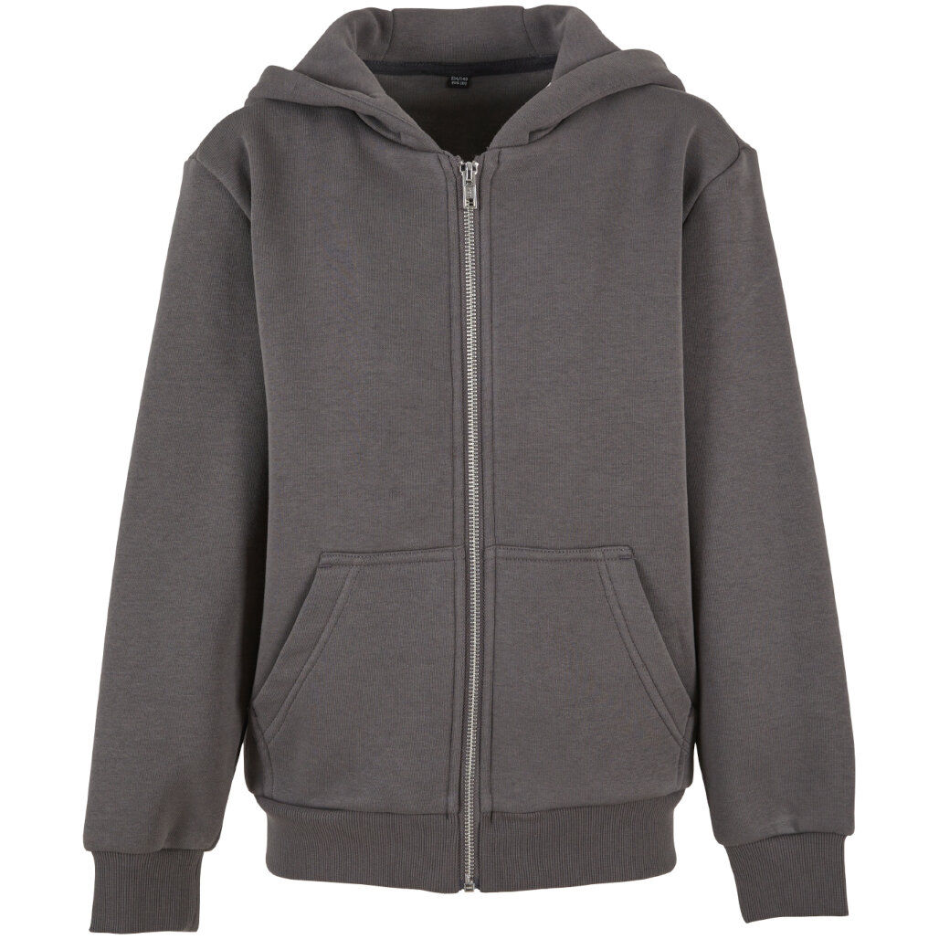 Build Your Brand Kids Fluffy Zip Hoodie