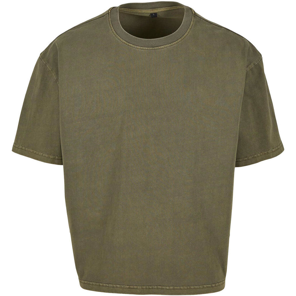 Build Your Brand Vintage Cropped Heavy Oversized Tee