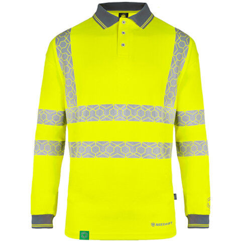 Beeswift Hi-Vis Envirowear Recyclable Long Sleeve Polo