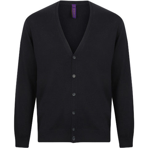 Henbury Lightweight Cotton Acrylic V Neck Cardigan