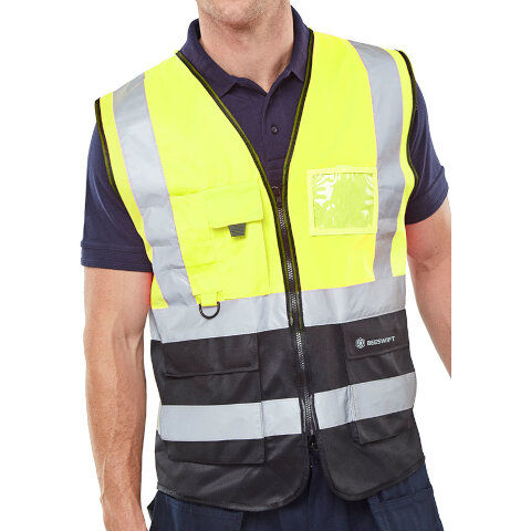 Beeswift Hi-Vis Two Tone Executive Waistcoat (Class 1)
