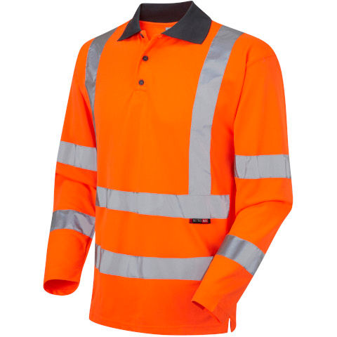 Leo Workwear Hi Vis Woolsery Coolviz Sleeved Polo Shirt