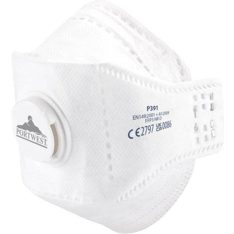 Portwest EAGLE FFP3 Valved Dolomite Fold Flat Respirator (Pack of 10)