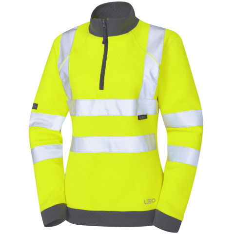 Leo Workwear Hi Vis ELBERRY Women's 1/4 Zip Sweatshirt
