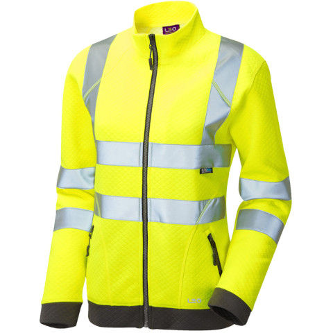 Leo Workwear Hi Vis Hollicombe Women's Zipped Sweatshirt