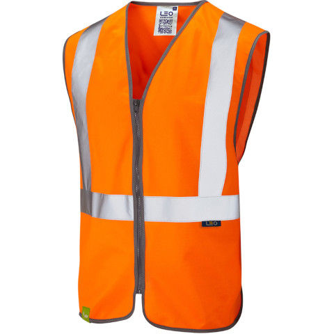 Leo Workwear Hi Vis Eggesford Railway Zip Waistcoat