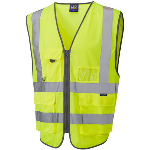 Leo Workwear Hi Vis Barnstaple Superior Railway Waistcoat
