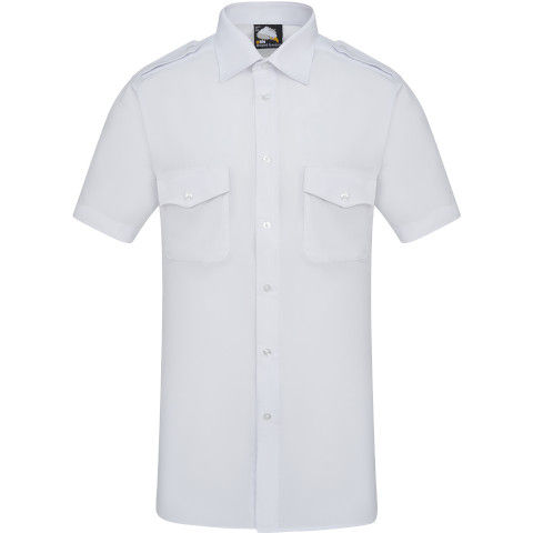 Orn Essential Short Sleeve Pilot Shirt in White