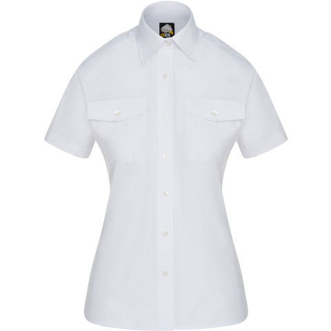Orn Classic Short Sleeve Pilot Blouse in White