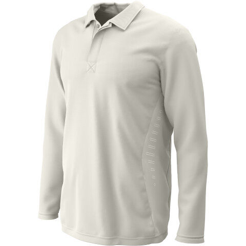 Chadwick Radial Long Sleeve Cricket Polo-Shirt Adult in Ivory