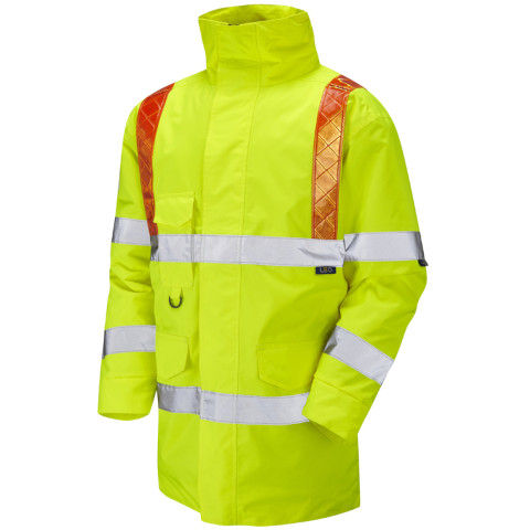 Leo Workwear Hi Vis Putford Orange Brace Anorak Yellow in Hi-Vis Yellow