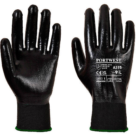 Portwest All-Flex Oil And Water Resistant Grip Glove in Black