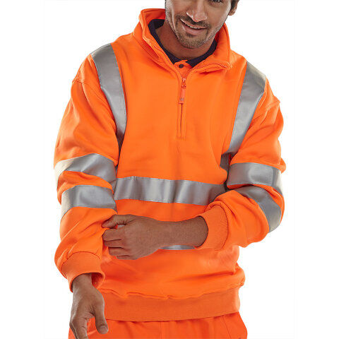 Beeswift Hi-Vis Essential Quarter Zip Sweatshirt