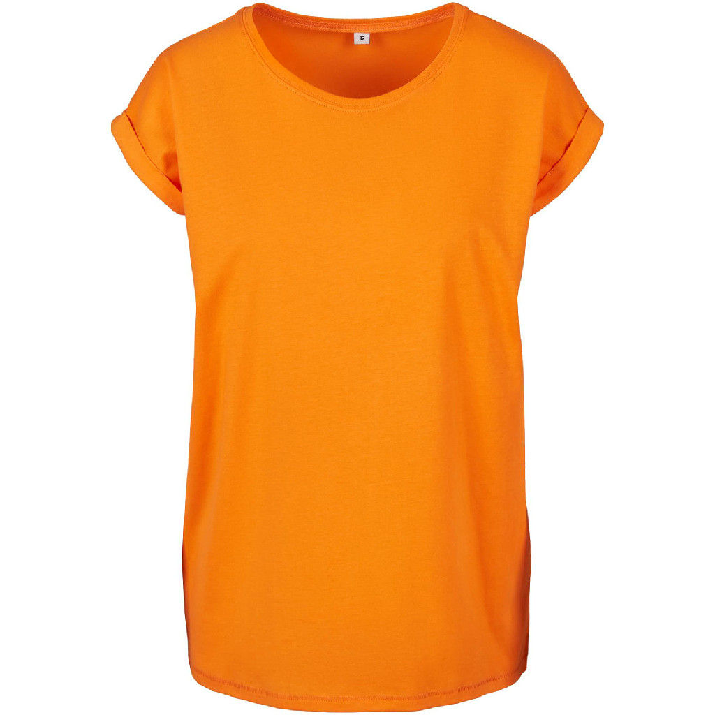 Build Your Brand Women's Extended Shoulder T-Shirt