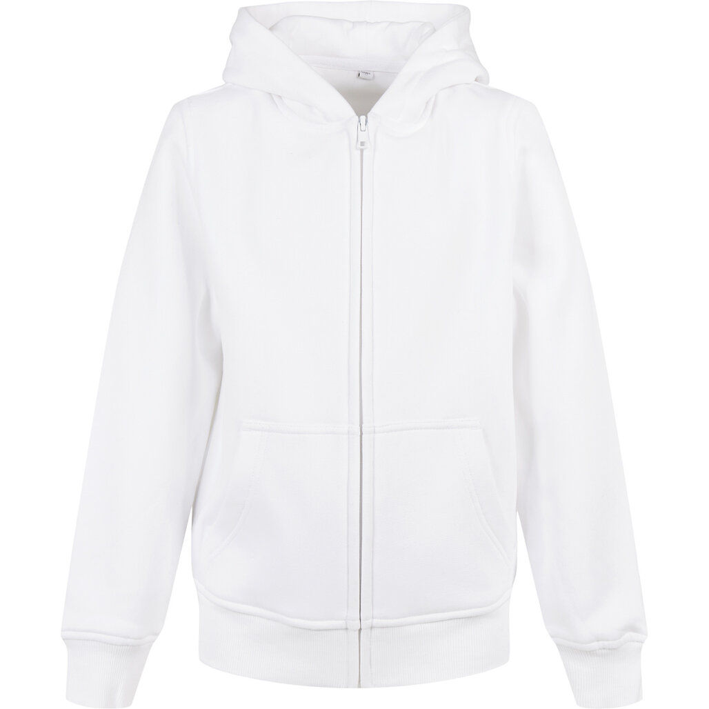 Build Your Brand Organic Kids Basic Zip Hoodie