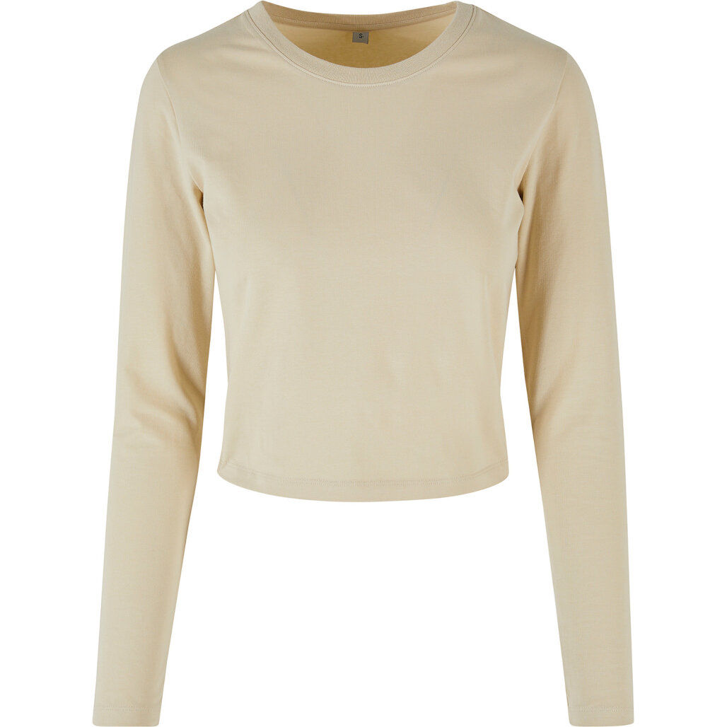 Build Your Brand Women's Long Sleeve Short T-Shirt