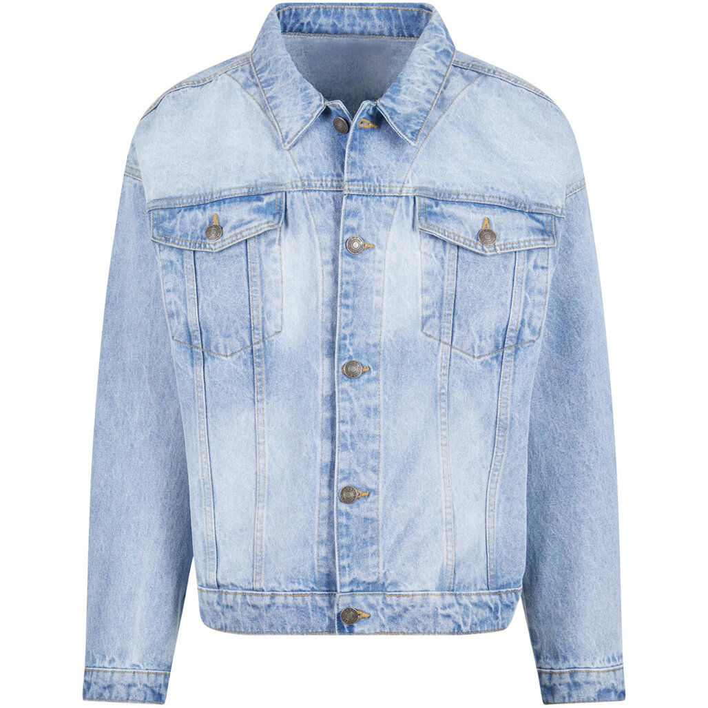 Build Your Brand Heavy Ounce Boxy Denim Jacket