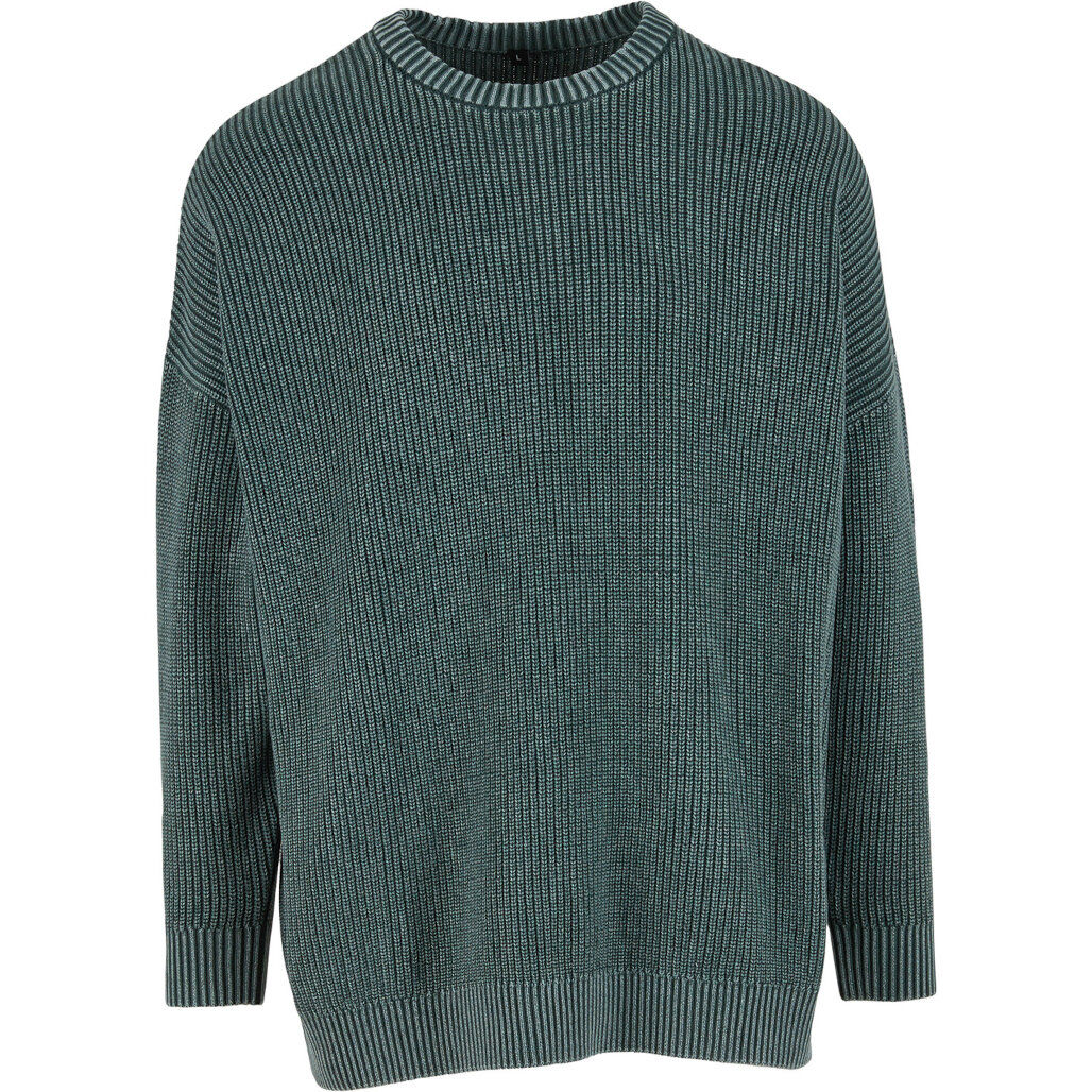 Build Your Brand Acid Washed Knitted Oversized Sweater