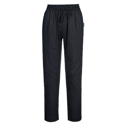 Portwest Cotton Mesh Air Chef Trousers in Black