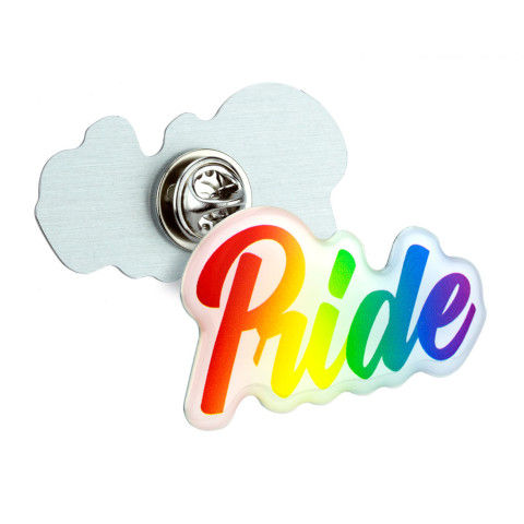 Promotional Merchandise Bespoke Aluminium Clutch Pin Badges (Pack of 25) in Clear