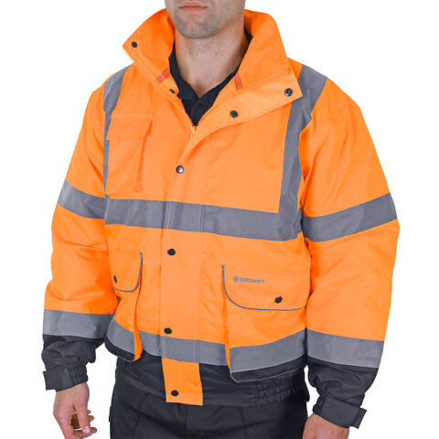 Beeswift Two-Tone Hi-vis Constructor Bomber Jacket