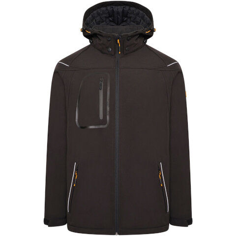 JCB Hooded Softshell Jacket in Black