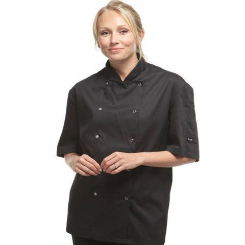 Dennys Economy Short Sleeve Chefs Jacket in Black