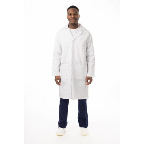 E&E Men's Lab Coat in White