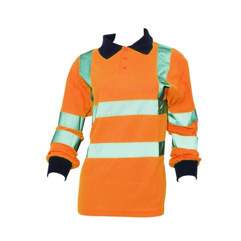 Yoko Hi Vis Long Sleeve Polo Shirt