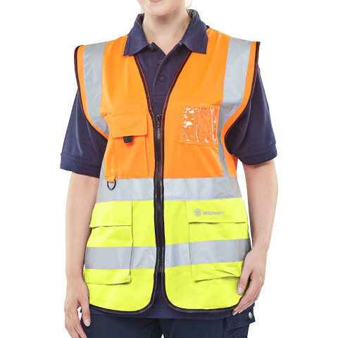 Beeswift Hi-Vis Two Tone Executive Waistcoat (Class 2)