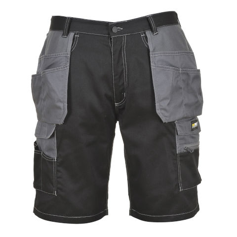Portwest Granite Holster Shorts in Black/Zoom Grey