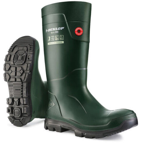 Dunlop Purofort Terrapro Green Wellington in Green