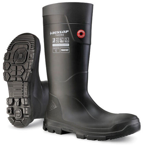 Dunlop Purofort Terrapro Full Safety Black Wellington in Black