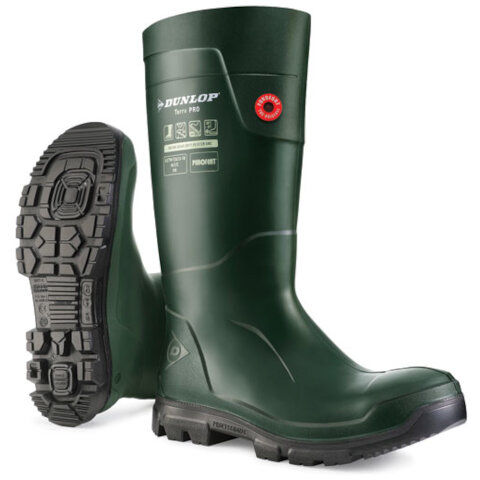 Dunlop Purofort Terrapro Full Safety Wellington in Green