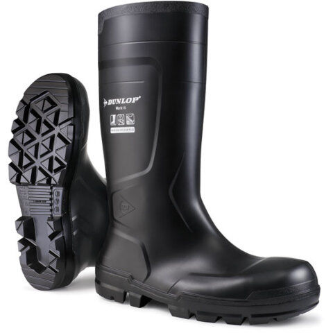 Dunlop Work-It Safety PVC Black Wellington in Black