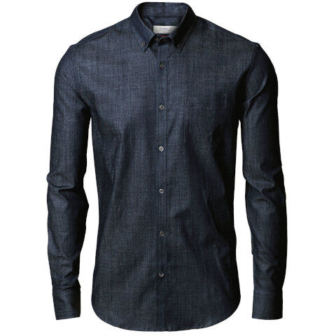 Nimbus Torrance Slim Fit Raw And Stylish Denim Shirt in Indigo Blue