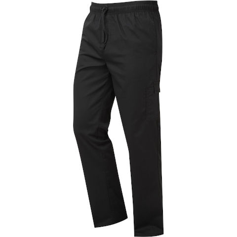Premier Chef's Essential Cargo Pocket Trousers in Black