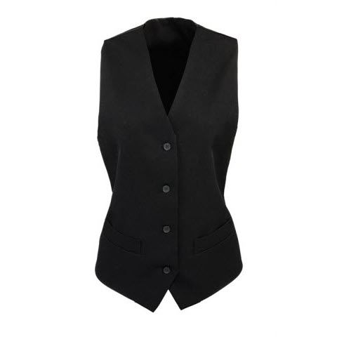 Premier Ladies Lined Waistcoat in Black