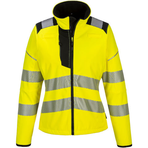 Portwest PW3 Hi Vis Women's Softshell in Yellow/Black