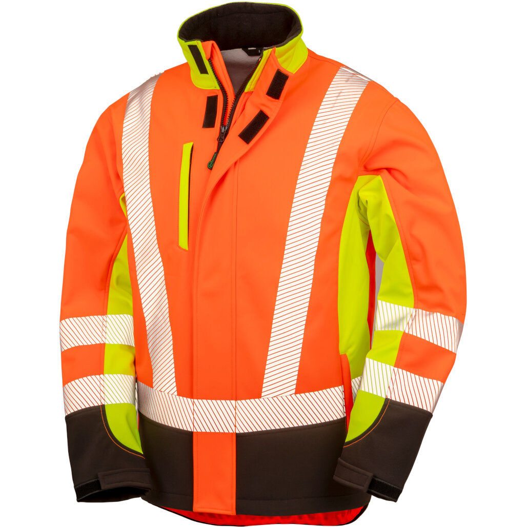Result Genuine Recycled 3-layer Printable 3-Tone Safety Softshell in Yellow/Orange