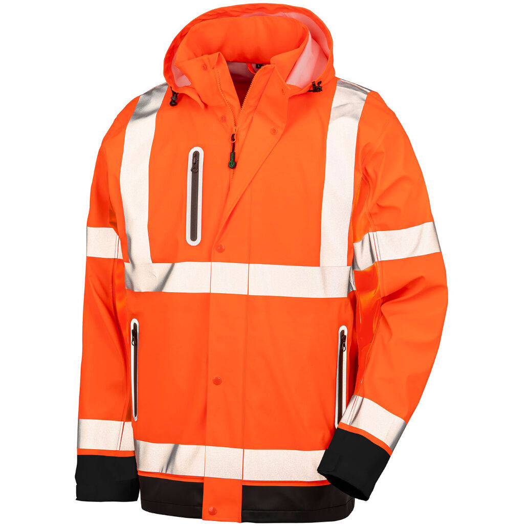 Result Genuine Recycled Heavy-Duty Prism Pu Safe And Dry Jacket With Recycled Backing in Orange/Black