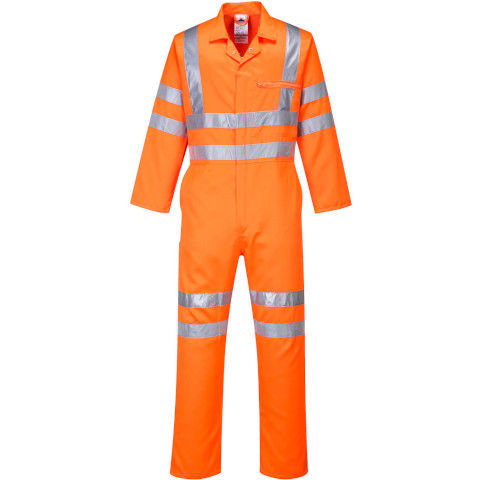 Portwest Hi Vis RIS Poly Cotton Coverall in Hi-Vis Orange