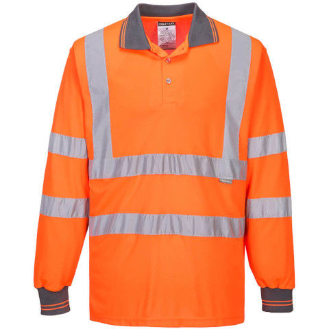 Portwest Hi-Vis Polo Shirt Long Sleeve