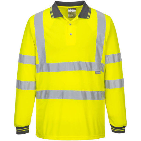 Portwest Hi-Vis Polo Shirt Long Sleeve