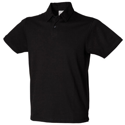 SF Men Modern Stretch Pique Polo Shirt in Black