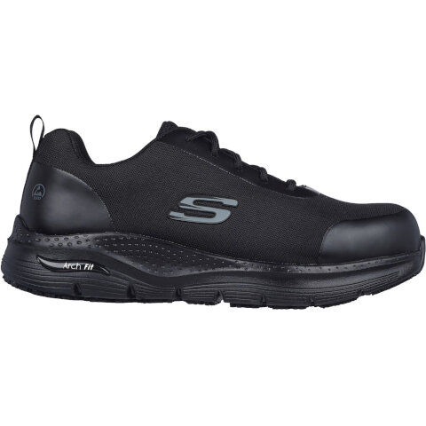 Skechers Arch Fit Sr Ringstap Safety Trainer in Black