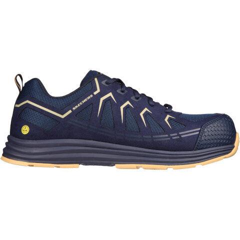 Skechers Malad II Safety Trainers in Navy/Tan