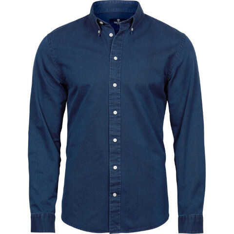 Tee Jays Men's Casual Twill Shirt in Indigo