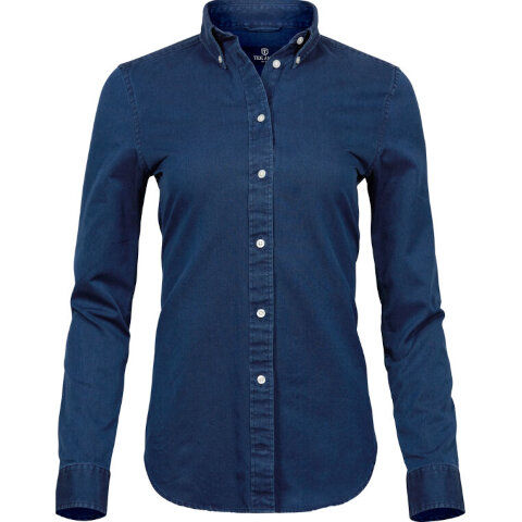 Tee Jays Ladies' Casual Twill Shirt in Indigo